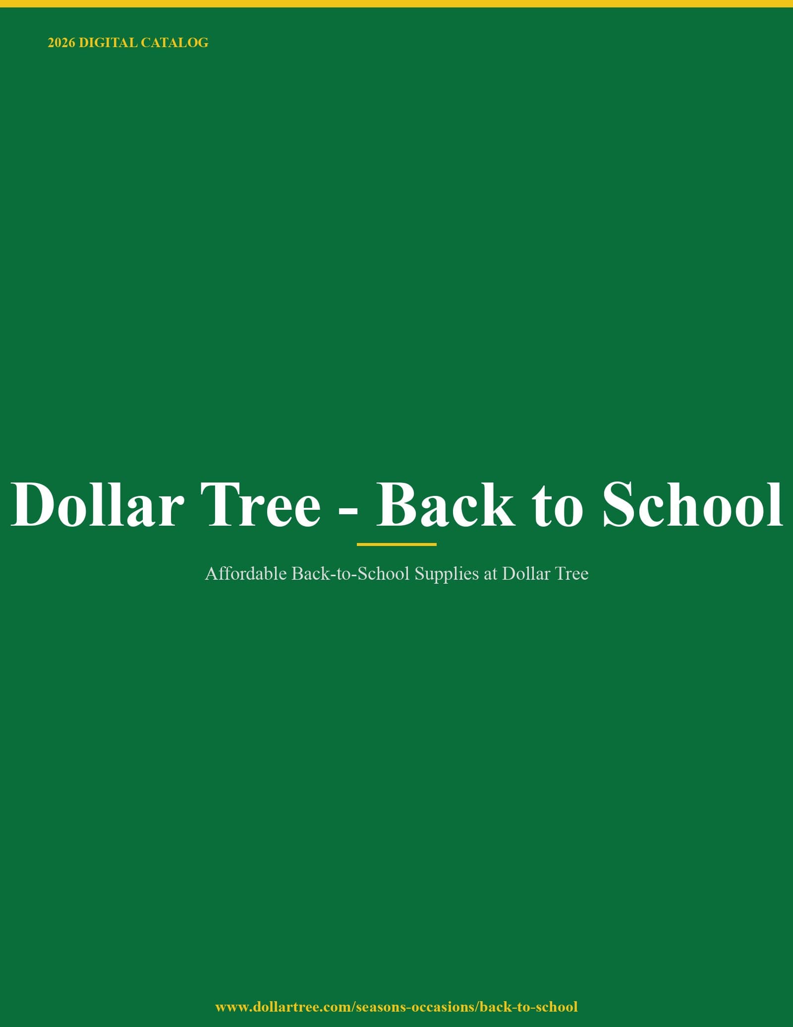 Dollar Tree - Back to School 2026 Catalog